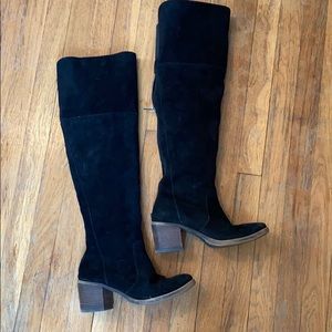 Lucky Brand Rayla Over The Knee BLACK suede boots